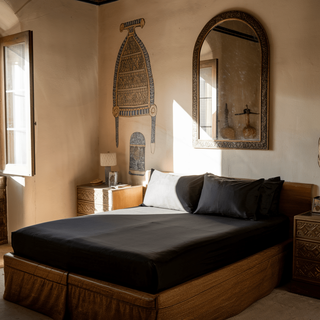 Black Fitted Sheet 600TC - Jumel Home